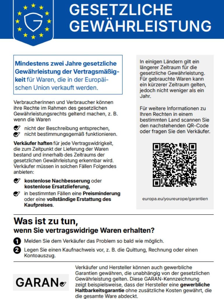 Gesetzliche Gewährleistung